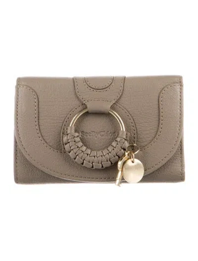 Pre-owned See By Chloé Hana Leather Continental Wallet In Grey