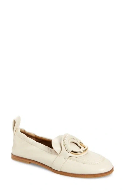 See By Chloé Hana Ring Embellished Loafer In 139 Gesso Vegnappa