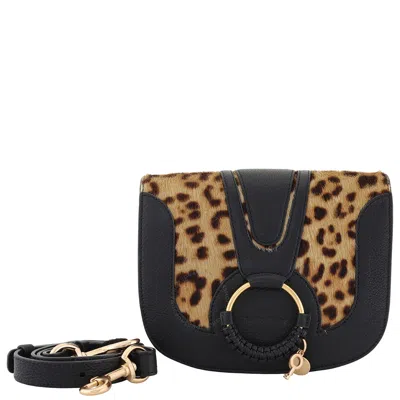 See By Chloé See By Chloe Hana Sbc Leopard Print Shoulder Bag In Black