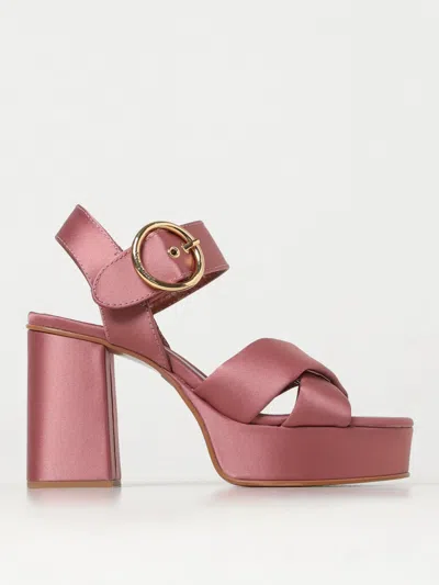 See By Chloé 100mm Satin Sandals In Pink