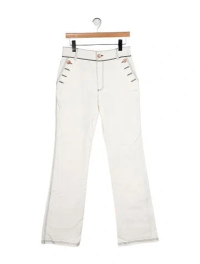 Pre-owned See By Chloé High-rise Wide Leg Jeans In White