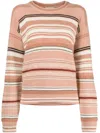 See By Chloé Horizontal Stripe-pattern Jumper In Pink