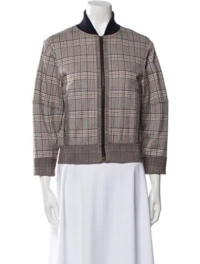 Pre-owned See By Chloé Houndstooth Print Evening Jacket In Blue