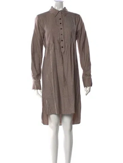 Pre-owned See By Chloé Houndstooth Print Knee-length Dress In Red