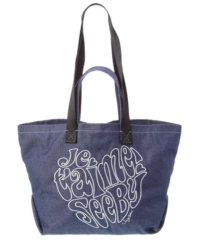 See By Chloé Je T'aime Denim Tote In Blue
