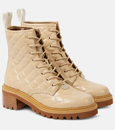 See By Chloé Jodie Leather Ankle Boots In Nude