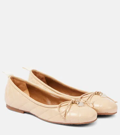 See By Chloé Jodie Quilted Faux Leather Ballet Flats In Beige