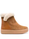 See By Chloé Ankle Boots In Suede And Shearling In Brown