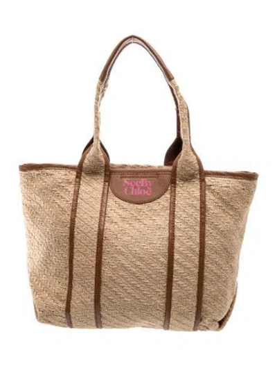 Pre-owned See By Chloé Jute Shoulder Bag In Neutral