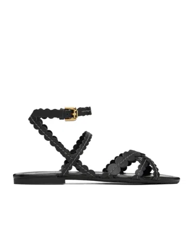 See By Chloé Kaddy Cross-strap Flat Sandals In Black