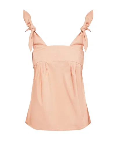 See By Chloé Knotted Shoulder Strap Vest In Nude