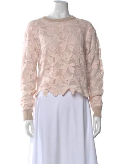 Pre-owned See By Chloé Lace Pattern Crew Neck Sweater In Pink