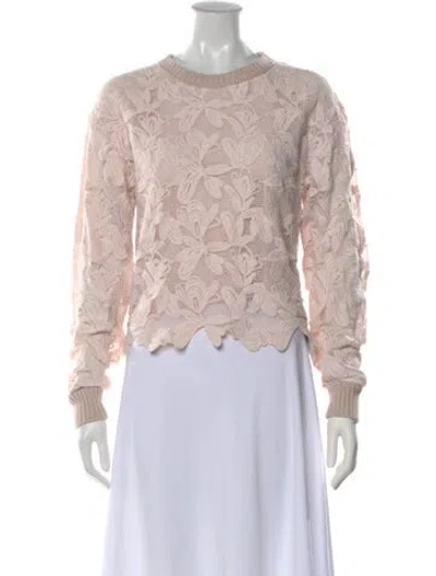 Pre-owned See By Chloé Lace Pattern Crew Neck Sweater In Pink