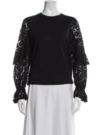 Pre-owned See By Chloé Lace Pattern Crew Neck Top In Gray
