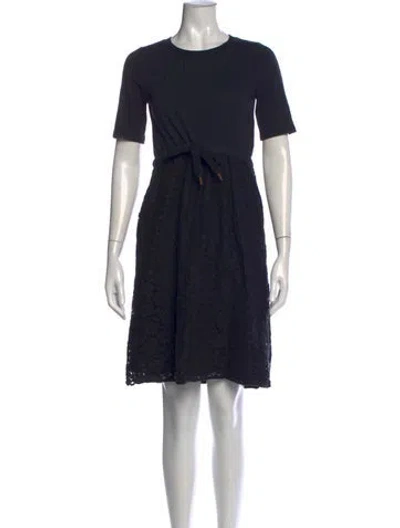 Pre-owned See By Chloé Lace Pattern Knee-length Dress In Black