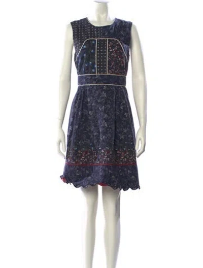 Pre-owned See By Chloé Lace Pattern Knee-length Dress In Blue