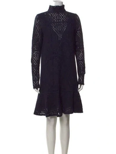 Pre-owned See By Chloé Lace Pattern Knee-length Dress In Blue