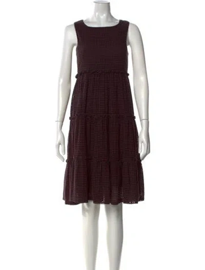 Pre-owned See By Chloé Lace Pattern Knee-length Dress In Brown