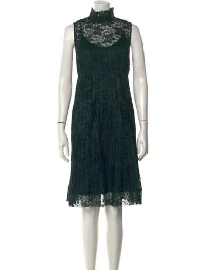 Pre-owned See By Chloé Lace Pattern Knee-length Dress In Green