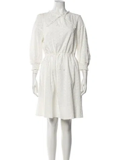 Pre-owned See By Chloé Lace Pattern Knee-length Dress W/ Tags In White