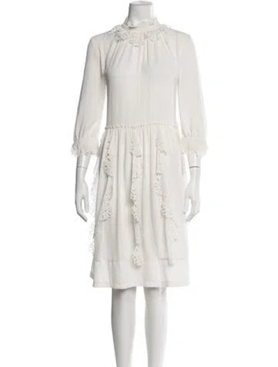 Pre-owned See By Chloé Lace Pattern Knee-length Dress In White