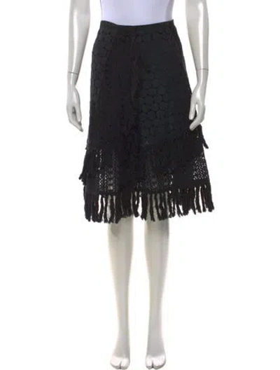 Pre-owned See By Chloé Lace Pattern Knee-length Skirt In Black