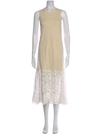 Pre-owned See By Chloé Lace Pattern Long Dress In Neutral