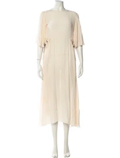 Pre-owned See By Chloé Lace Pattern Long Dress In Neutral