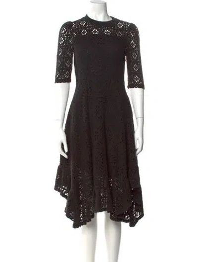 Pre-owned See By Chloé Lace Pattern Midi Length Dress In Black