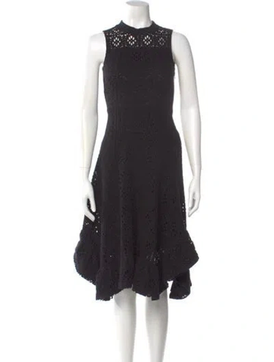Pre-owned See By Chloé Lace Pattern Midi Length Dress In Black