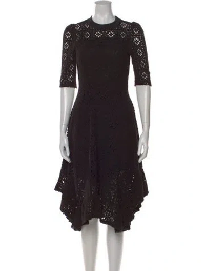 Pre-owned See By Chloé Lace Pattern Midi Length Dress In Black