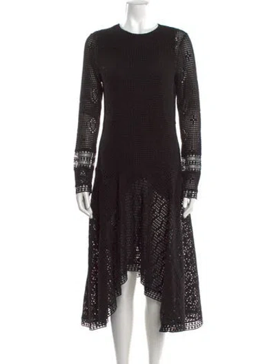 Pre-owned See By Chloé Lace Pattern Midi Length Dress In Black