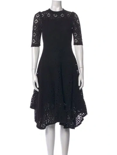 Pre-owned See By Chloé Lace Pattern Midi Length Dress In Black