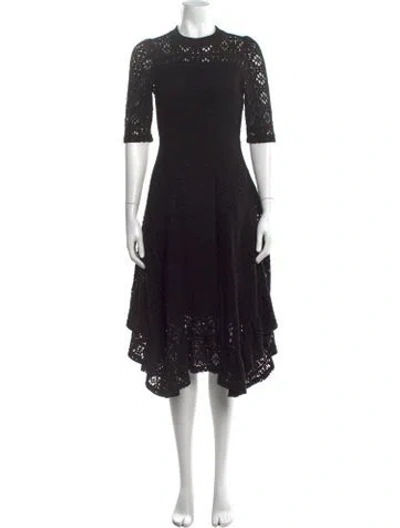 Pre-owned See By Chloé Lace Pattern Midi Length Dress In Black