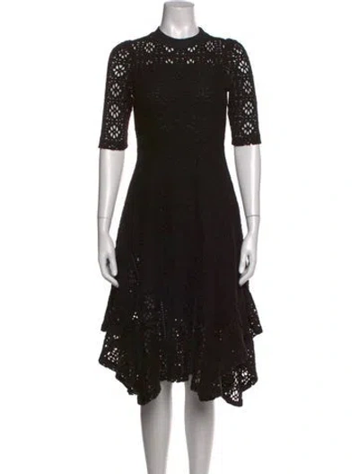 Pre-owned See By Chloé Lace Pattern Midi Length Dress In Black