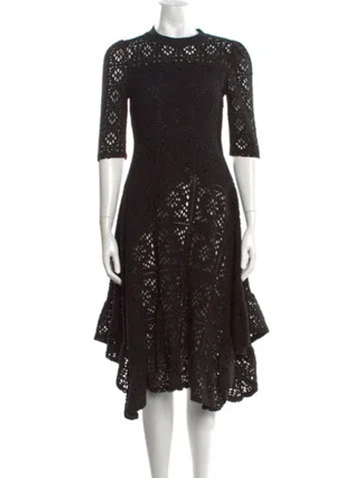 Pre-owned See By Chloé Lace Pattern Midi Length Dress In Black
