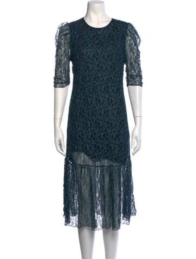 Pre-owned See By Chloé Lace Pattern Midi Length Dress In Blue