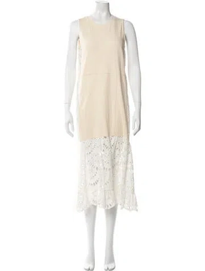 Pre-owned See By Chloé Lace Pattern Midi Length Dress In Neutral