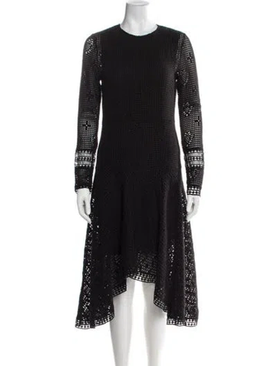 Pre-owned See By Chloé Lace Pattern Midi Length Dress W/ Tags In Black