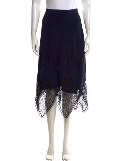 Pre-owned See By Chloé Lace Pattern Midi Length Skirt In Blue