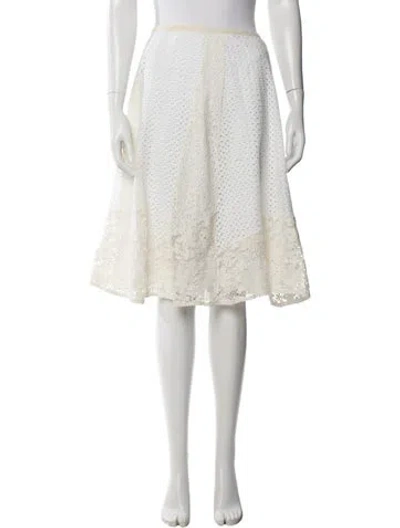 Pre-owned See By Chloé Lace Pattern Midi Length Skirt In Neutrals