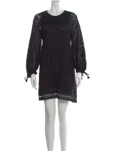 Pre-owned See By Chloé Lace Pattern Mini Dress In Black