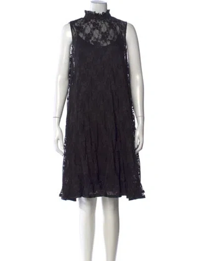 Pre-owned See By Chloé Lace Pattern Mini Dress In Black