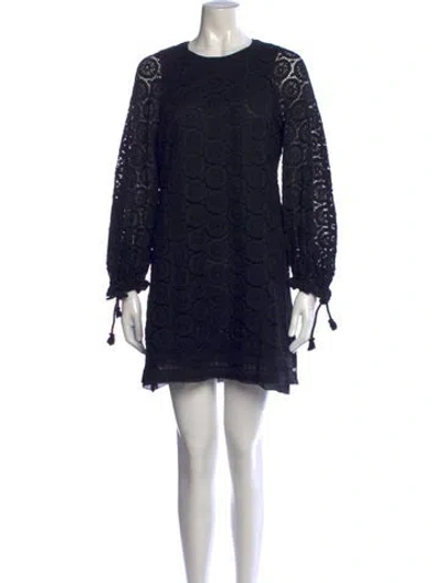 Pre-owned See By Chloé Lace Pattern Mini Dress In Black