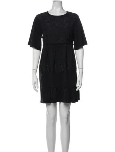 Pre-owned See By Chloé Lace Pattern Mini Dress In Black