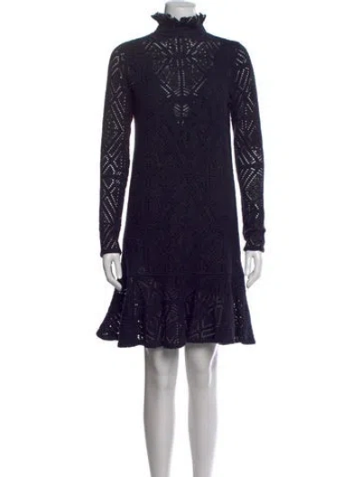 Pre-owned See By Chloé Lace Pattern Mini Dress In Blue