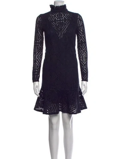 Pre-owned See By Chloé Lace Pattern Mini Dress In Blue