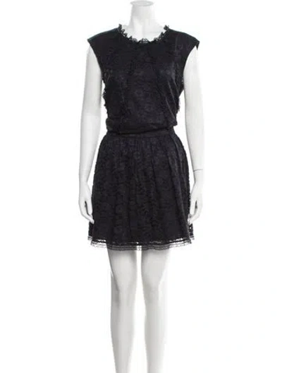 Pre-owned See By Chloé Lace Pattern Mini Dress In Blue