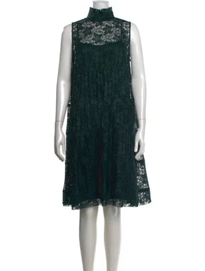 Pre-owned See By Chloé Lace Pattern Mini Dress In Green
