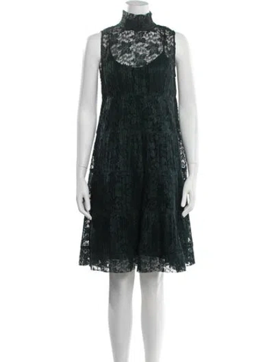 Pre-owned See By Chloé Lace Pattern Mini Dress In Green